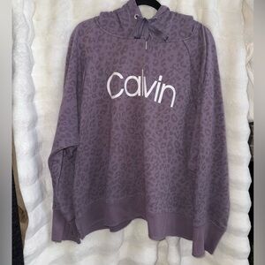 Calvin Klein Purple Leopard Print Hoodie